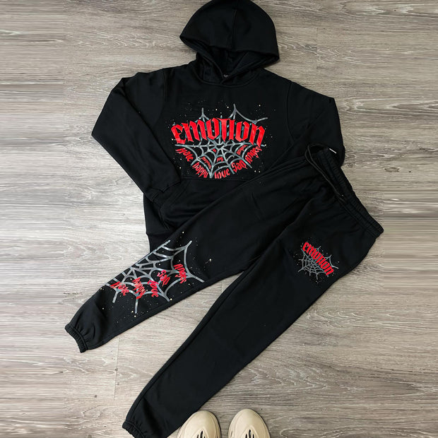 Personalized fashionable college style printed hoodie set