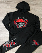 Personalized fashionable college style printed hoodie set
