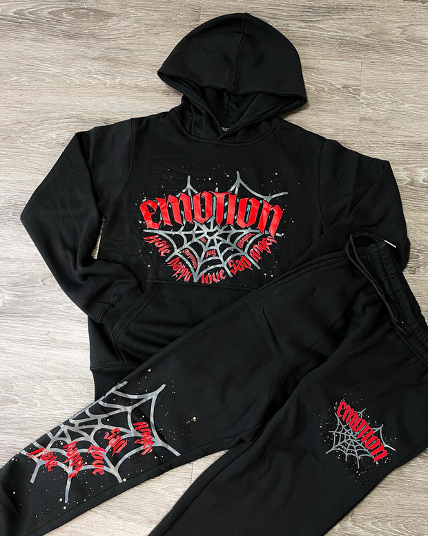 Personalized fashionable college style printed hoodie set