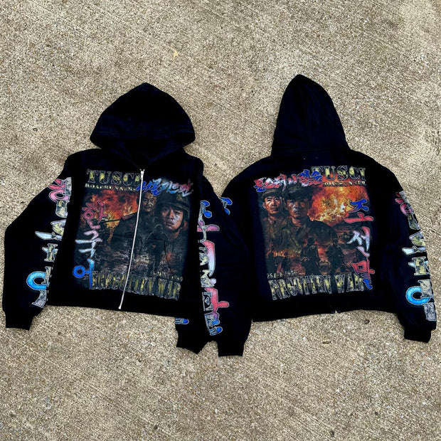 Soldier Casual Street Zip Hoodie
