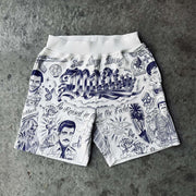 Retro personality hand-painted pattern shorts