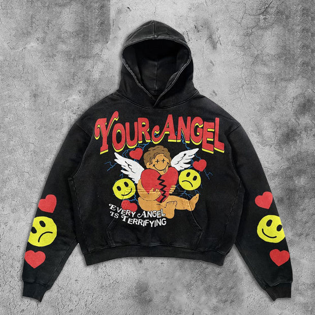 Smiling Angel Graphic Hoodie