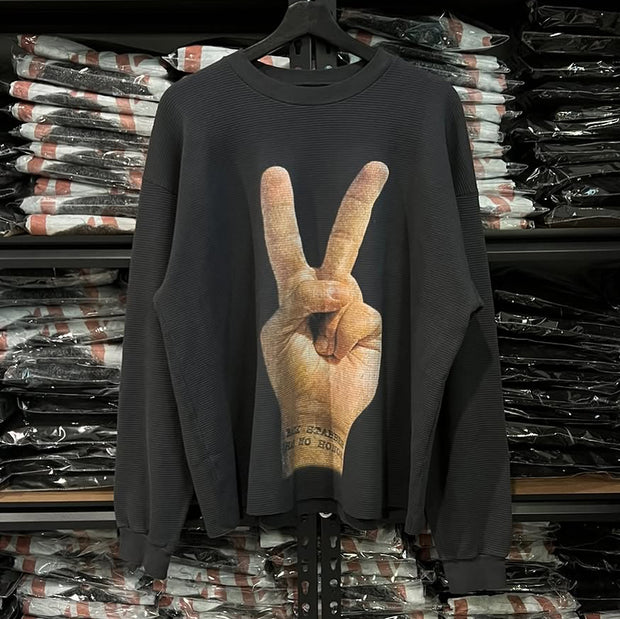 Fashion Gesture Print Long Sleeve Sweatshirt