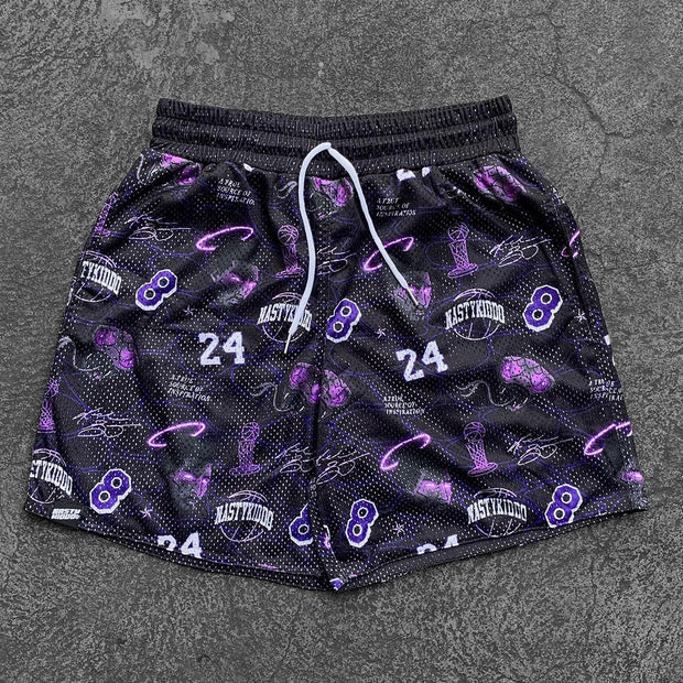 NO.8 Mamba Snake Casual Street Mesh Shorts