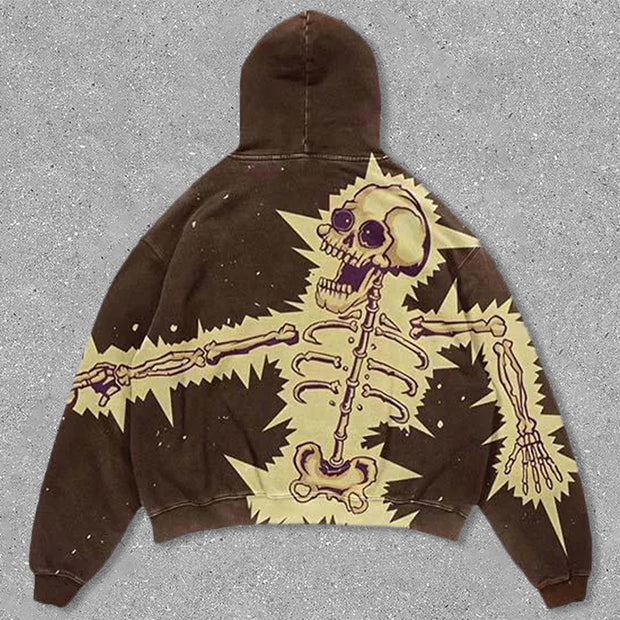 skull print hoodie