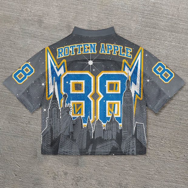 Urban casual street retro mesh jersey