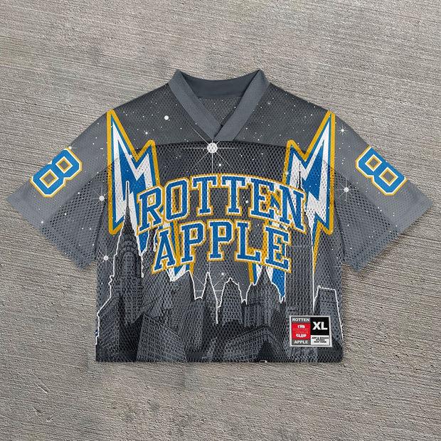 Urban casual street retro mesh jersey