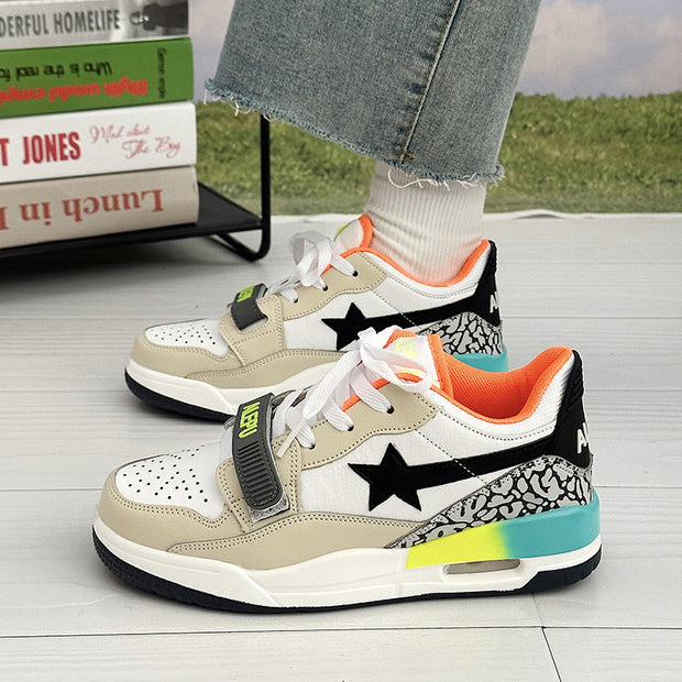 Lucky Star splicing air cushion couple heavyweight sports casual shoes