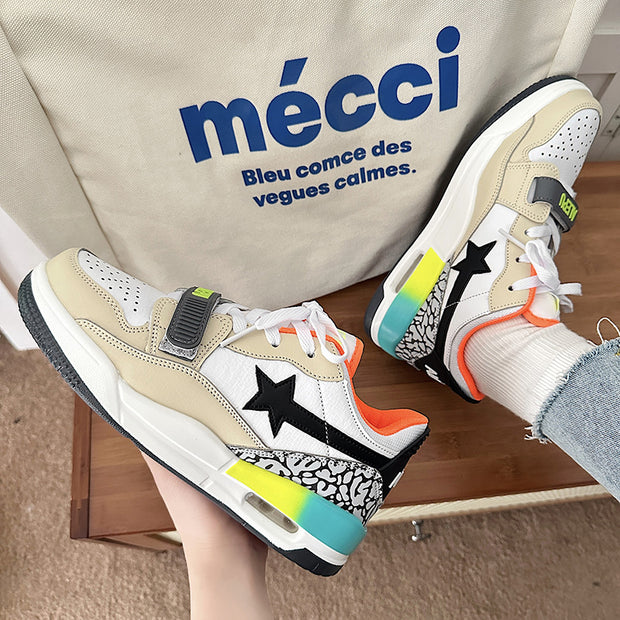 Lucky Star splicing air cushion couple heavyweight sports casual shoes