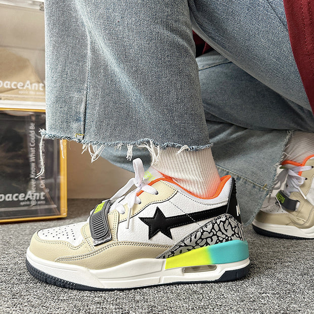 Lucky Star splicing air cushion couple heavyweight sports casual shoes