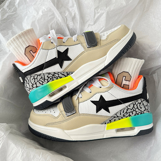 Lucky Star splicing air cushion couple heavyweight sports casual shoes