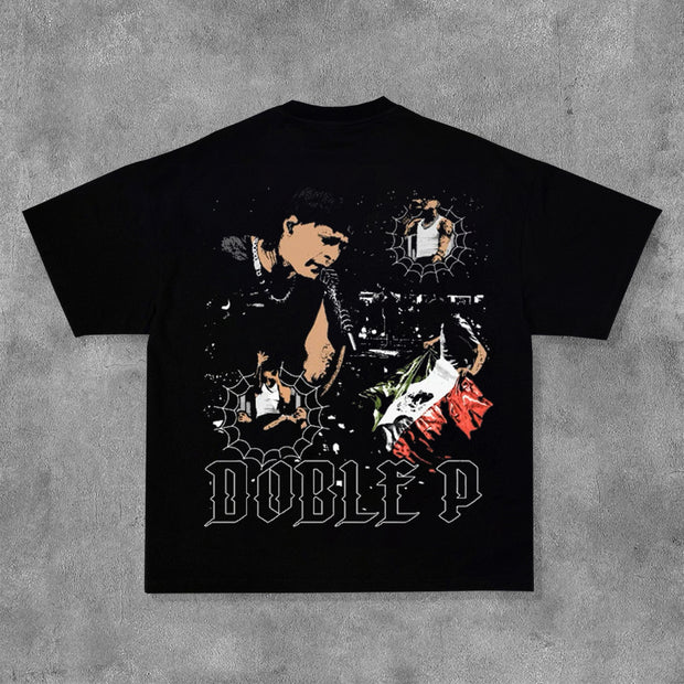 Fashion Character Concert Print Short Sleeve T-Shirt
