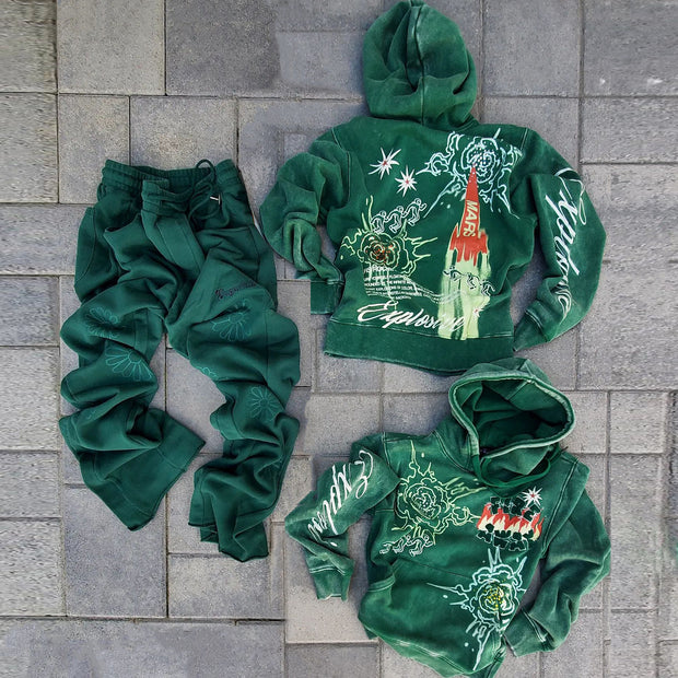Space Hoodie and Pants Two-Piece Set