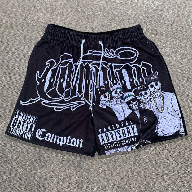 Trendy Street Casual Retro Mesh Shorts