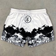Retro Swordsman Anime Print Shorts