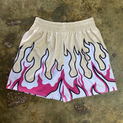 Casual Flame Print Mesh Shorts