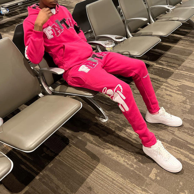 Stylish casual preppy monogram hoodie set