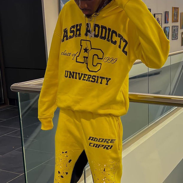 Fashion casual personality letter printing sweatshirt set