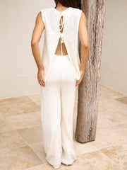 Fashion Backless Strap Design Knitted Two-piece Set