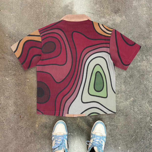 Fashionable personalized print contrast color shirt