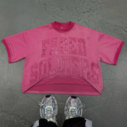 Casual Streetwear Faded Soldiers Printed T-shirt