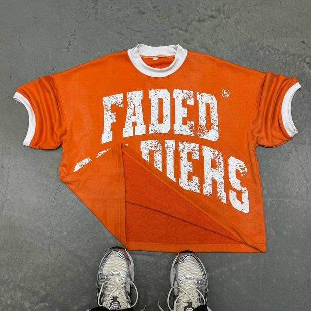 Casual Streetwear Faded Soldiers Printed T-shirt