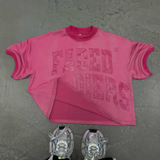 Casual Streetwear Faded Soldiers Printed T-shirt