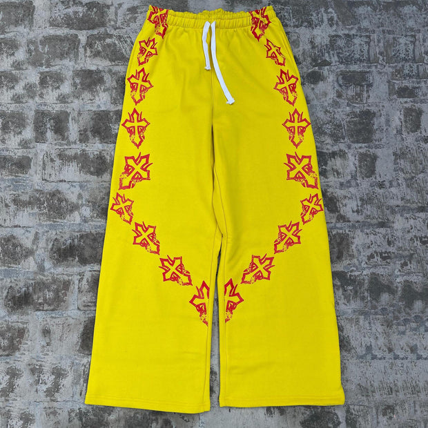 Cross casual street retro wide-leg sweat pants
