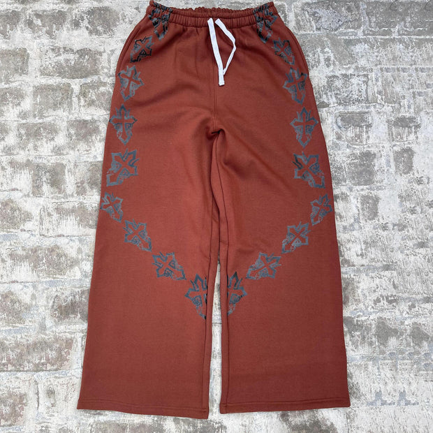 Cross casual street retro wide-leg sweat pants