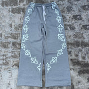 Cross casual street retro wide-leg sweat pants