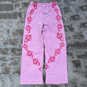 Cross casual street retro wide-leg sweat pants