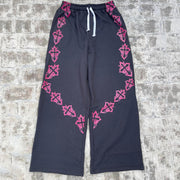 Cross casual street retro wide-leg sweat pants