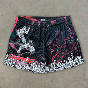 Retro Personalized Print Mesh Shorts