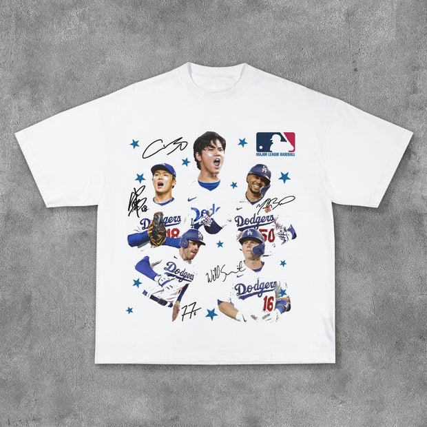 Sports Team Letters Print Short Sleeve T-Shirt