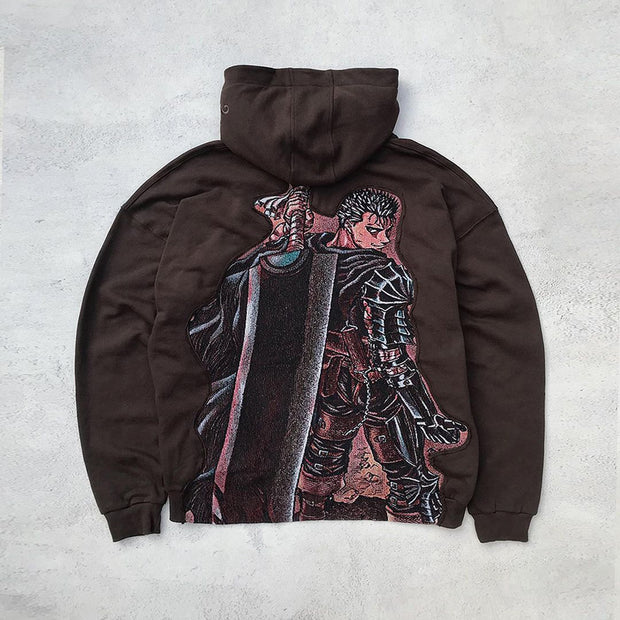 Retro trendy comic patchwork hoodie