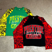 Personalized street style letter print contrast color T-shirt