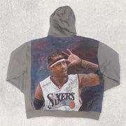 Trendy casual retro basketball hoodie