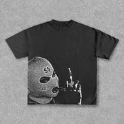 Hip-Hop Print Crew Neck T-Shirt