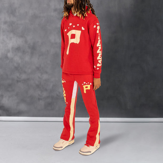 Personalized letter heart pattern hoodie set