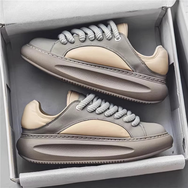 Cement gray skateboard thick-soled sports and casual bread shoes