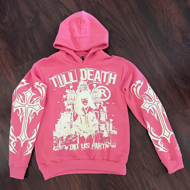 Till Death Do Us Part Print Long Sleeve Hoodies