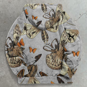 Retro Butterfly Fashion Print Plush Hoodie