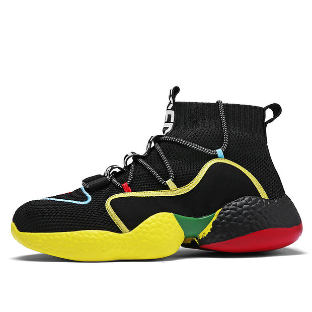 Socks shoes men's high top sneakers camouflage platform casual shoes