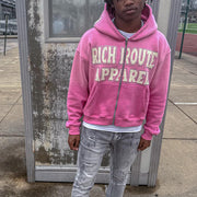 Casual personalized zipper printed gradient hoodie