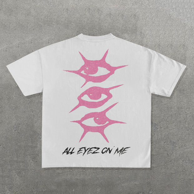 All Eyes On Me Print Short Sleeve T-Shirt