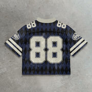 Diamond casual street football patchwork mesh jersey