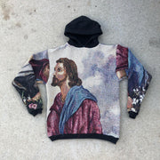 Trendy Retro Celestial Print Hoodie