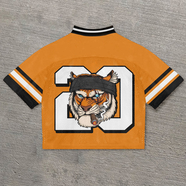 Tiger Casual Street Retro Mesh Jersey