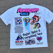 Cartoon Letters Print Short Sleeve T-Shirt
