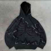 Black Skull Casual Street Hoodie